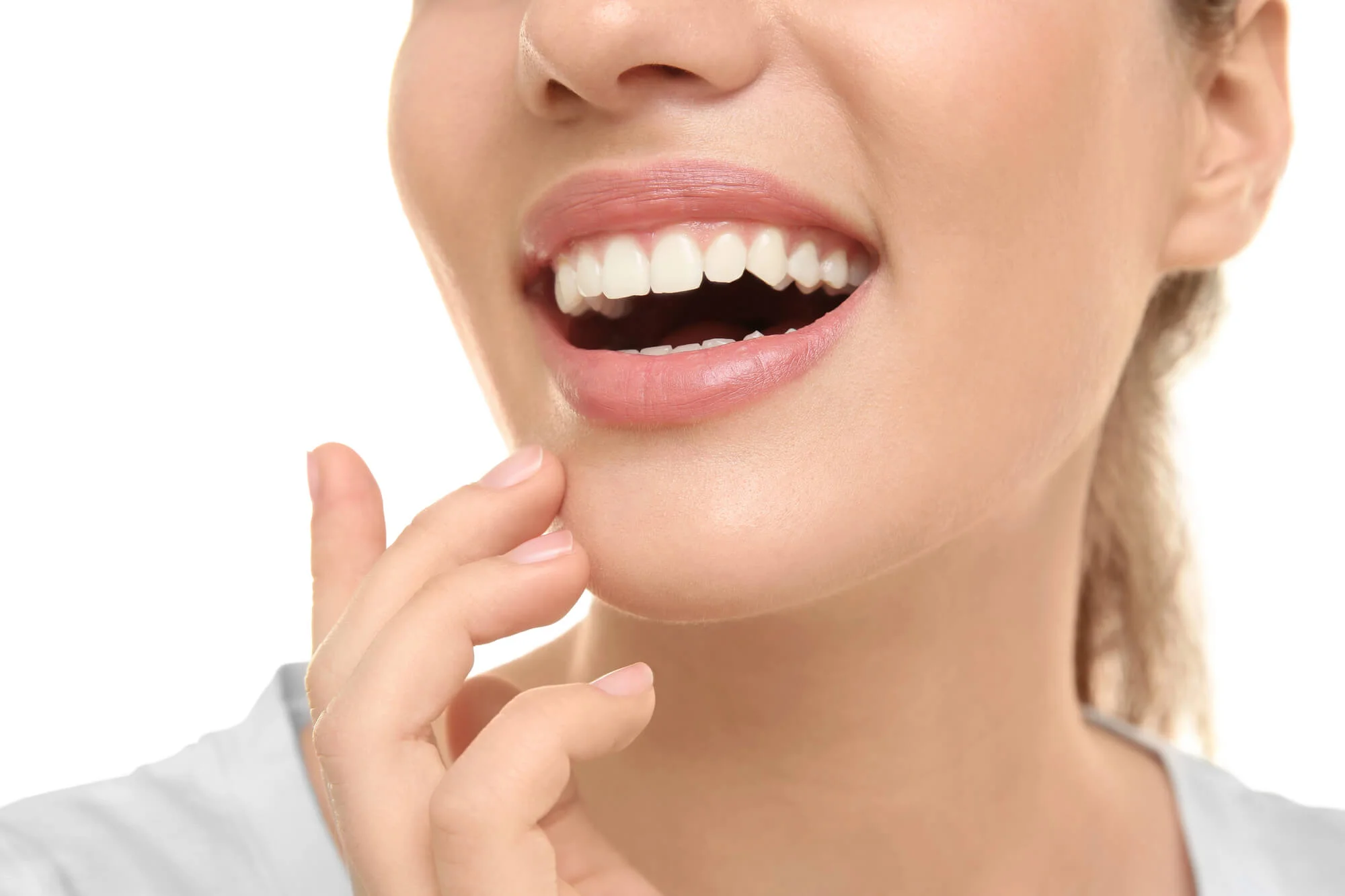 Close-up of healthy smile showing smooth teeth dental bonding Mount Holly