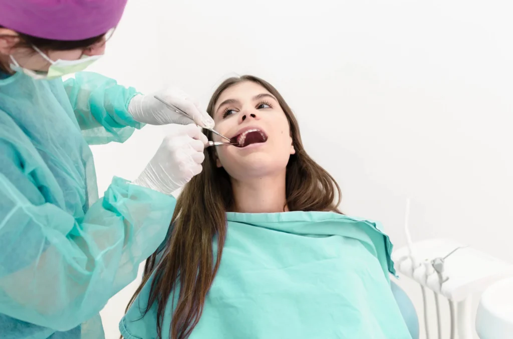 Young patient dental exam emergency dentist in Mount Holly