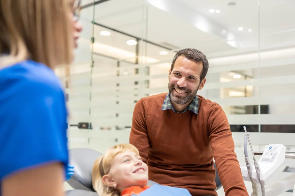 Family dental visit discussing repairs dental bonding in Mount Holly