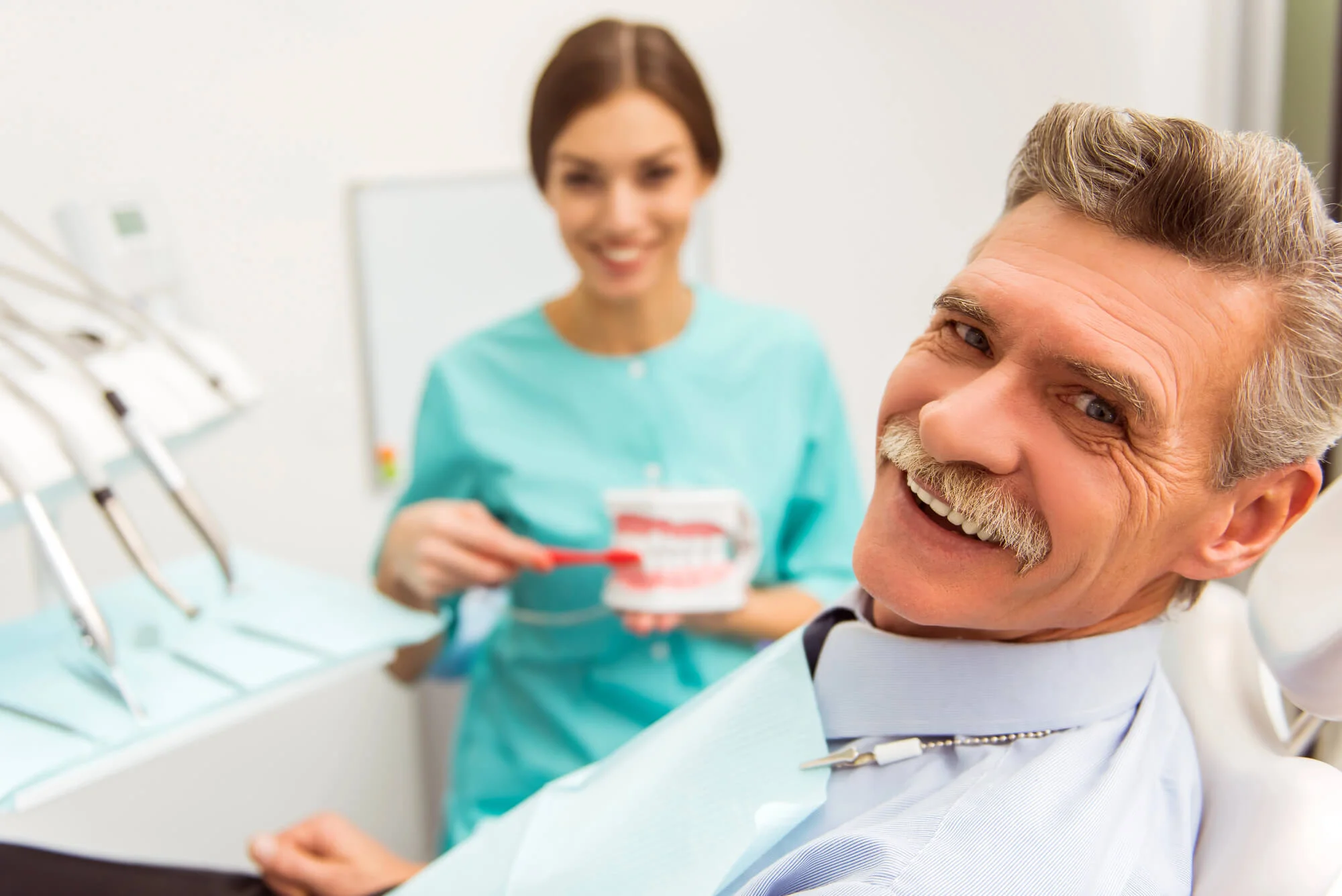 happy patient cosmetic dentist in Spartanburg