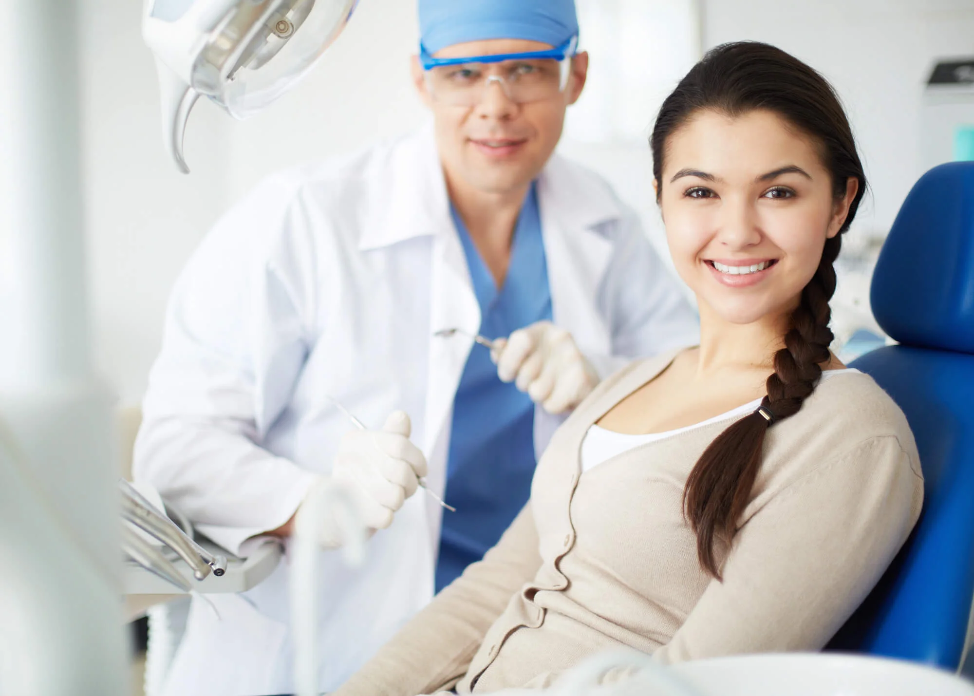 Happy-patient-with-dentist-dentist-in-Gaston-County
