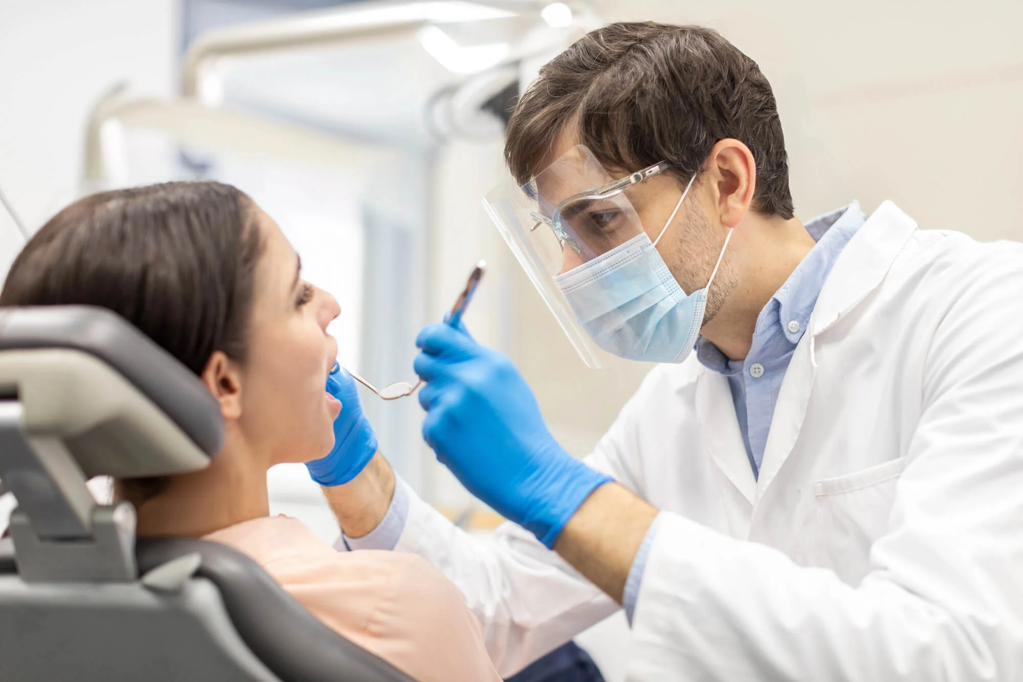 Dental exam before Mount Holly veneers